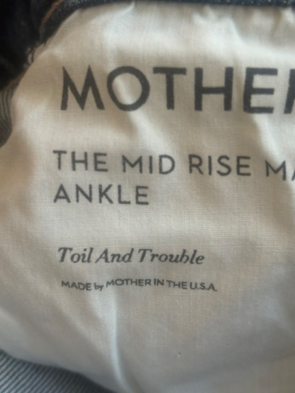 Mother Superior Denim Mid Rise Maven Ankle, Toil and Trouble, size 28 - Picture 14 of 14